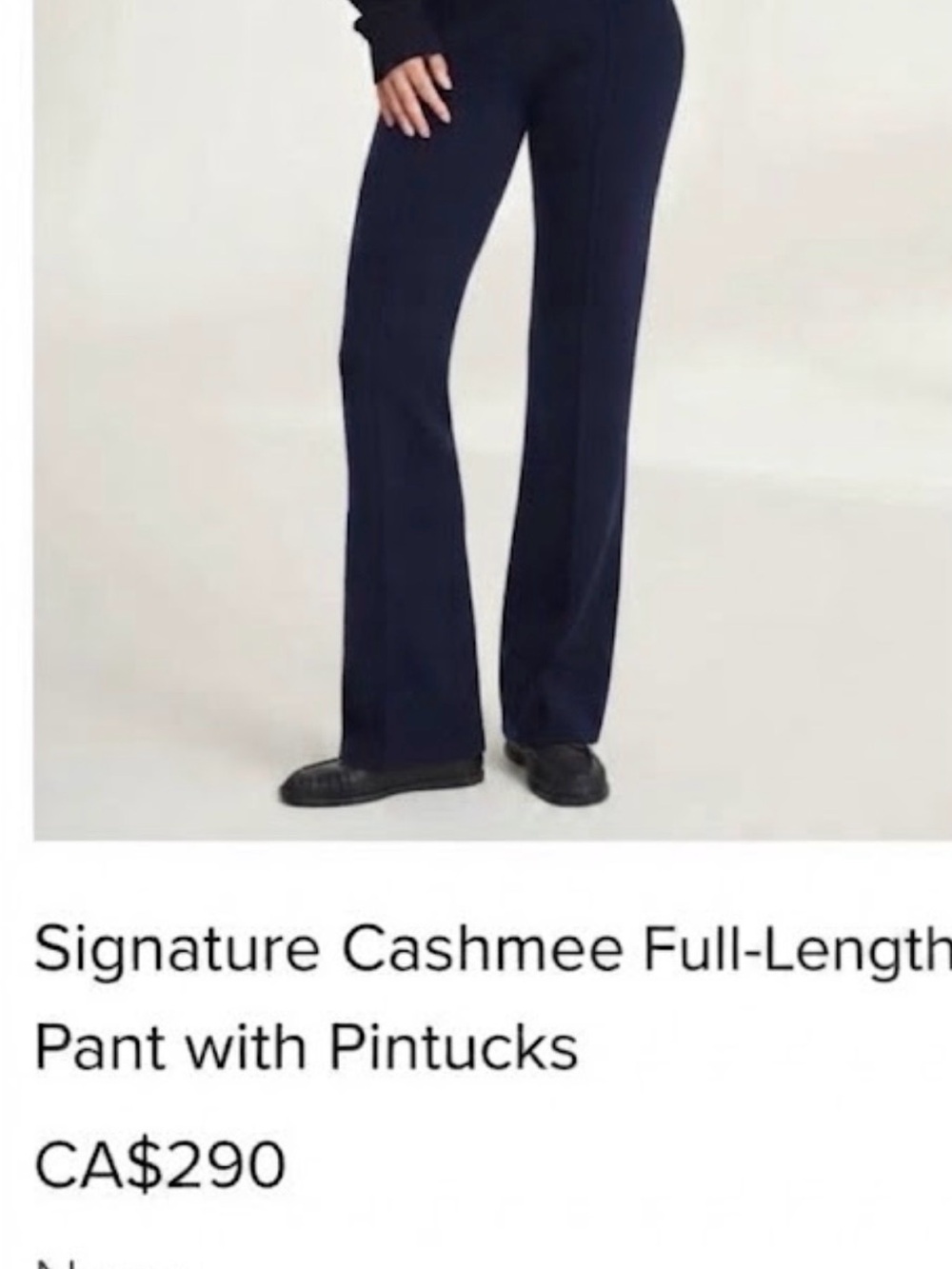 NAADAM Pintuck cashmere Pants in Navy